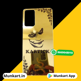 Jocker Face With NAme Golden Panel Mobile Cover