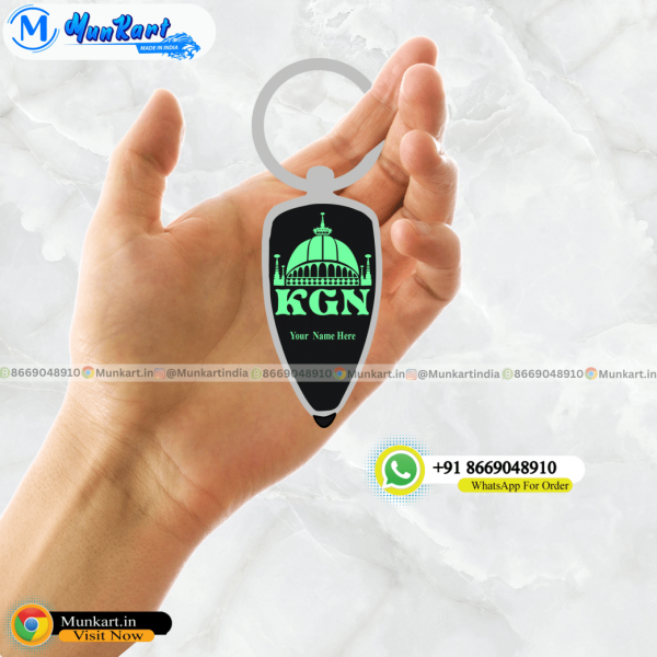 KGN Logo Led Light Islamic Glowing keychain With Name
