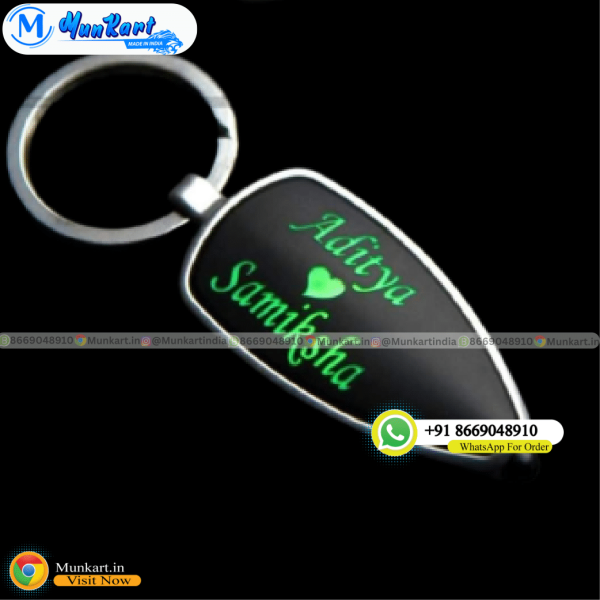 Couple Name With Heart Led Light Glowing keychain