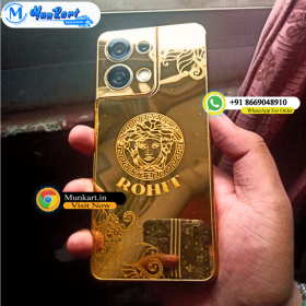 Verace Logo With Name Golden Glass Mobile Cover