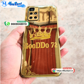 Name With King Crown Golden Glass Mobile Cover
