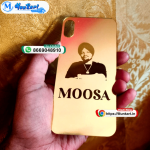 Sidhu Moosewala Photo Golden Glass Mobile Cover