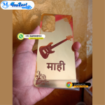 Name With Guitar Image Golden Glass Mobile Cover
