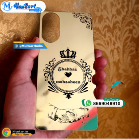 Couple Name in New Design Golden Glass Mobile Cover