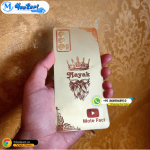 King Design With Name And Logo Golden Glass Mobile Cover