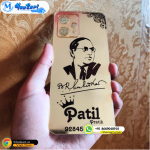 Baba Saheb Photo And Signature Golden Glass Mobile Cover