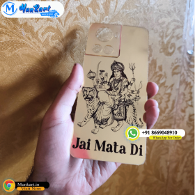 Jai Mata Di Image Golden Glass Mobile Cover
