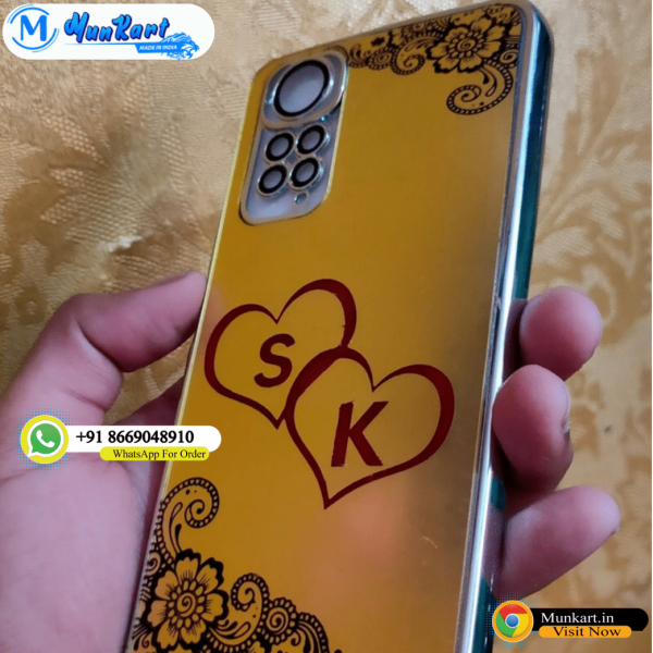 Golden Glass Mobile Cover For Couple