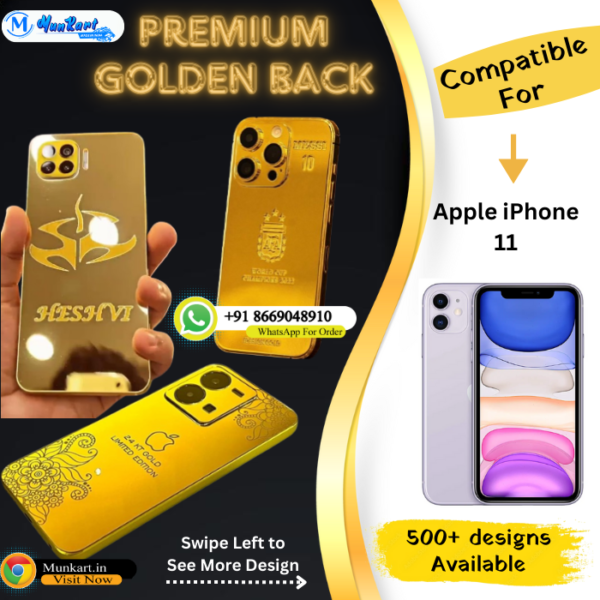 Apple iPhone 11 Luxury Golden Plate Mobile Cover