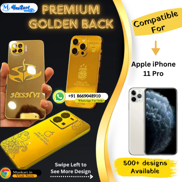 Apple iPhone 11 Pro Luxury Golden Panel Mobile Cover