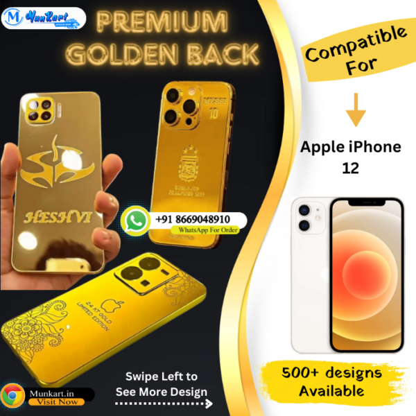 Apple iPhone 12 Luxury Golden Panel Mobile Cover