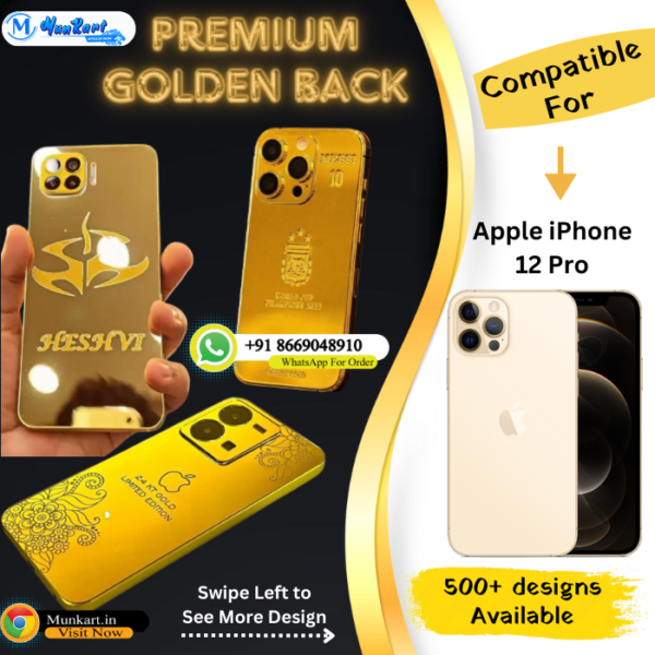 Apple iPhone 12 Pro Luxury Golden Mobile Plate