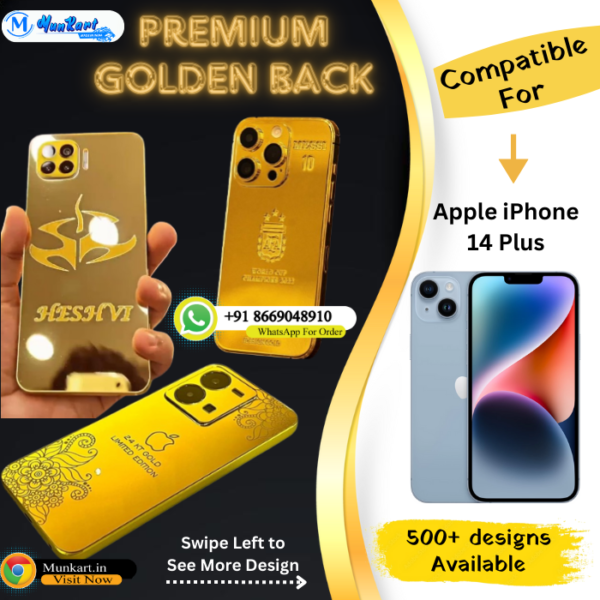 Apple iPhone 14 Plus Luxury Golden Panel Mobile Cover