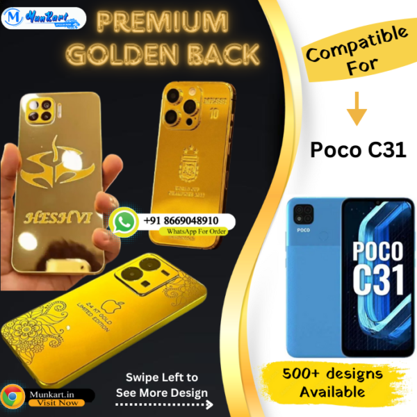 Poco C31 Golden Panel Mobile Cover