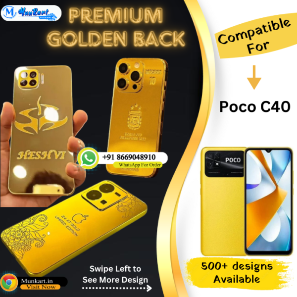 Poco C40 Golden Panel Mobile Cover