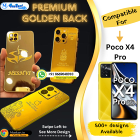 Poco X4 Pro Luxury Golden Mobile Back Panel
