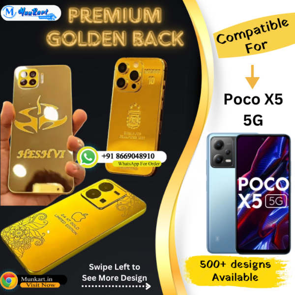 Poco X5 5G Luxury Golden Mobile Back Panel