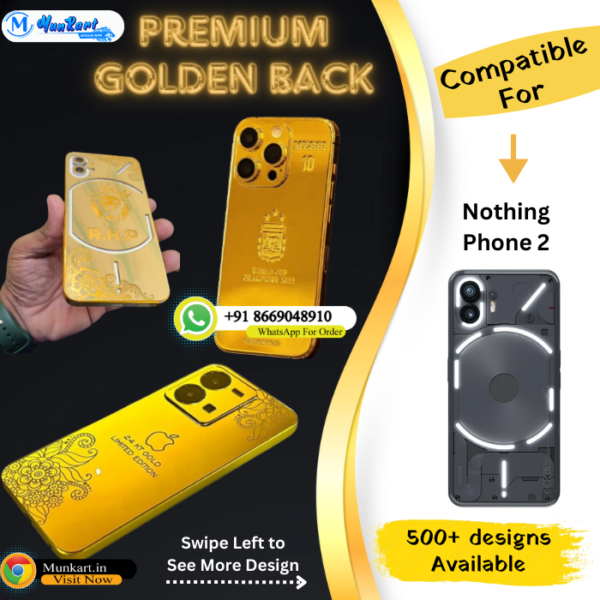 Nothing Phone 2 Luxury Golden Mobile Cover
