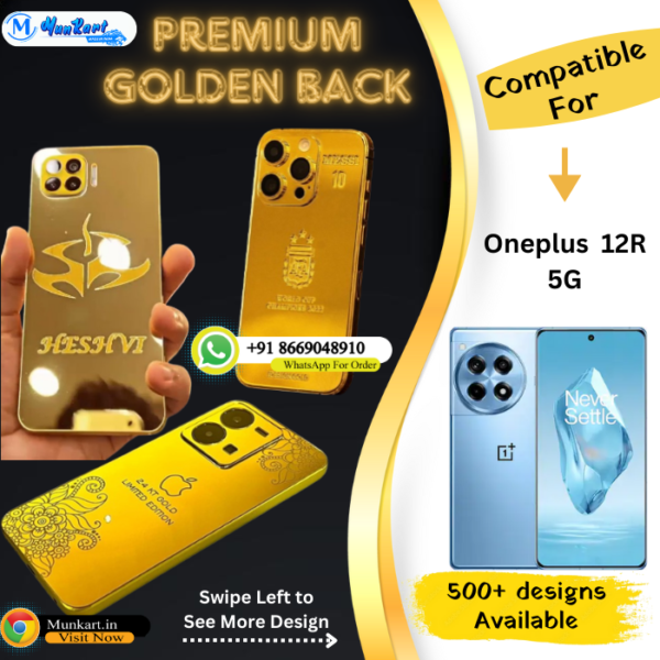 Oneplus 12R 5G Golden Panel Mobile Cover