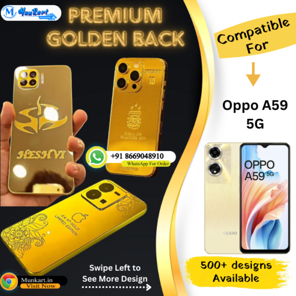 Oppo A59 5G Golden Mobile Back Cover