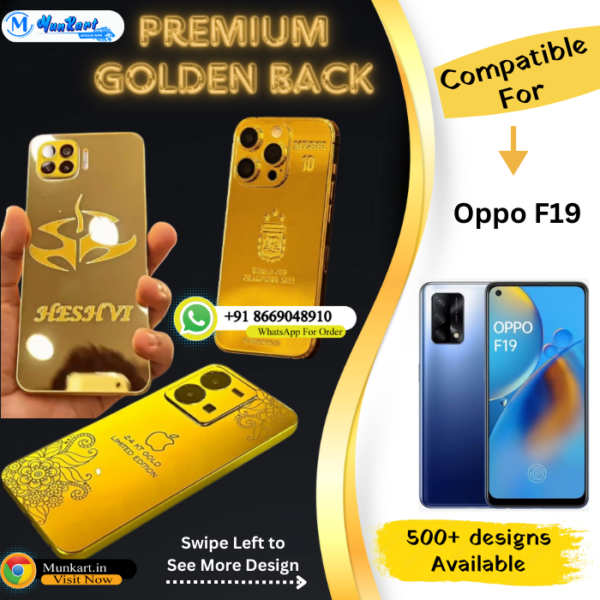 Oppo F19 Golden Mobile Back Cover