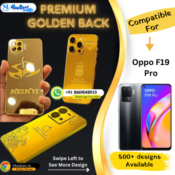 Oppo F19 Pro Golden Mobile Back Cover