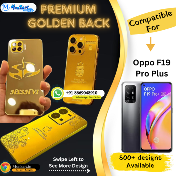 Oppo F19 Pro Plus Golden Mobile Back Cover