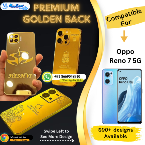 Oppo Reno 7 5G Golden Mobile Back Cover