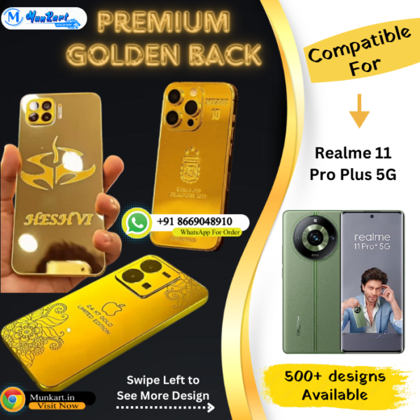 Realme 11 Pro Plus 5G Luxury Golden Plate Cover