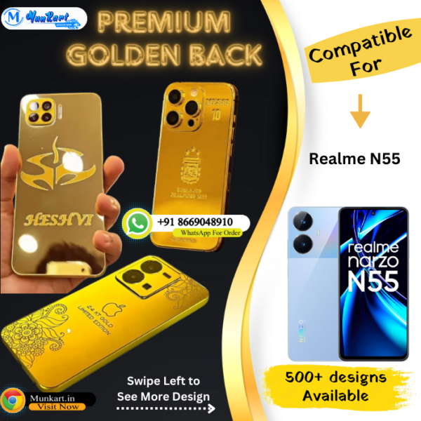 Realme N55 Luxury Golden Back Panel