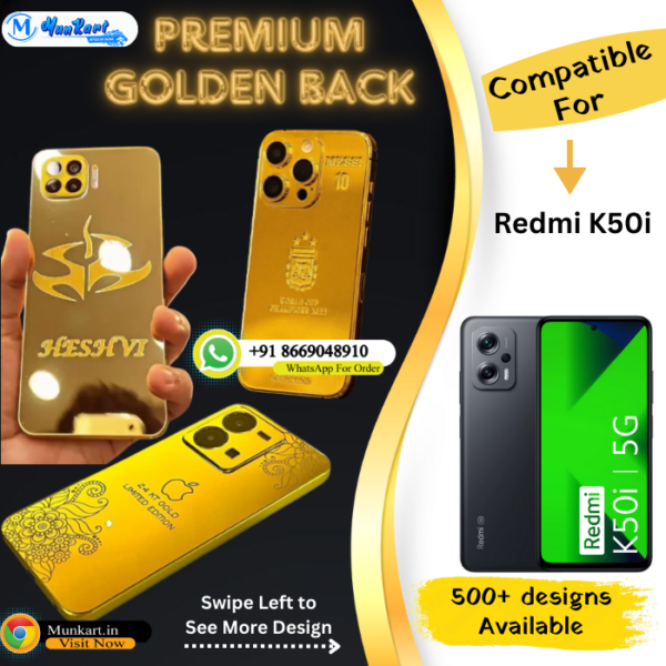 Redmi K50i Golden Panel Mobile Back Cover