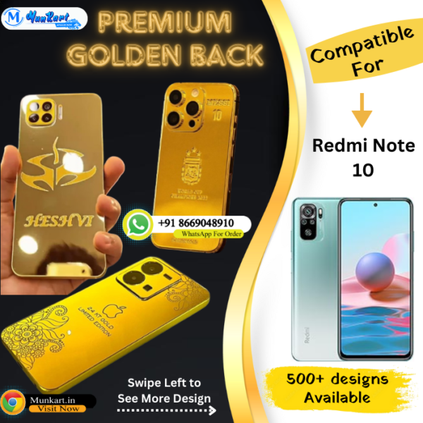 Redmi Note 10 Golden Panel Mobile Back Cover