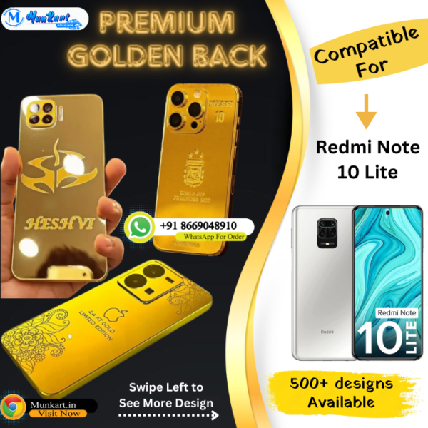 Redmi Note 10 Lite Golden Panel Mobile Back Cover