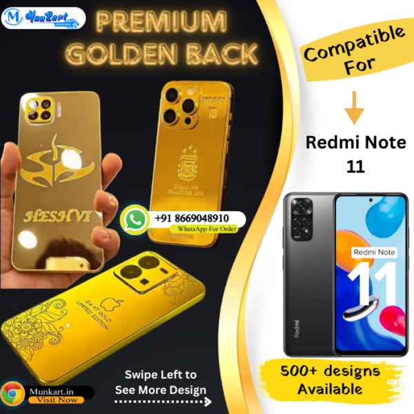 Redmi Note 11 Golden Panel Mobile Back Cover