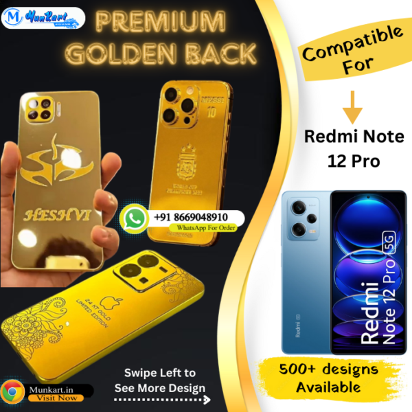 Redmi Note 12 Pro Golden Panel Mobile Back Cover