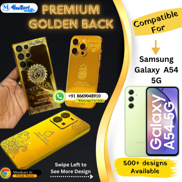 Samsung Galaxy A54 5G Luxury Golden Panel Mobile Cover
