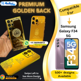 Samsung Galaxy F34 5G Luxury Golden Panel Cover