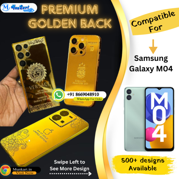 Samsung Galaxy M04 Luxury Golden Panel Mobile Cover