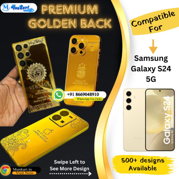 Samsung Galaxy S24 5G Luxury Golden Panel Mobile Cover