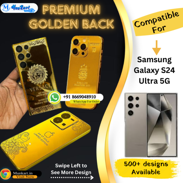 Samsung Galaxy S24 Ultra Luxury Full Golden Plate Cover