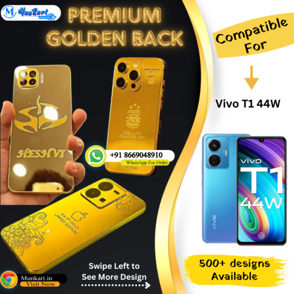Vivo T1 44W Golden Mobile Back Cover