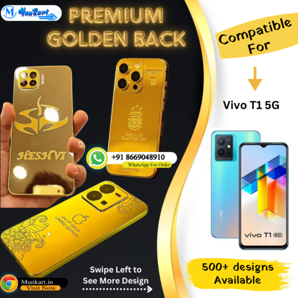 Vivo T1 5G Golden Mobile Back Cover