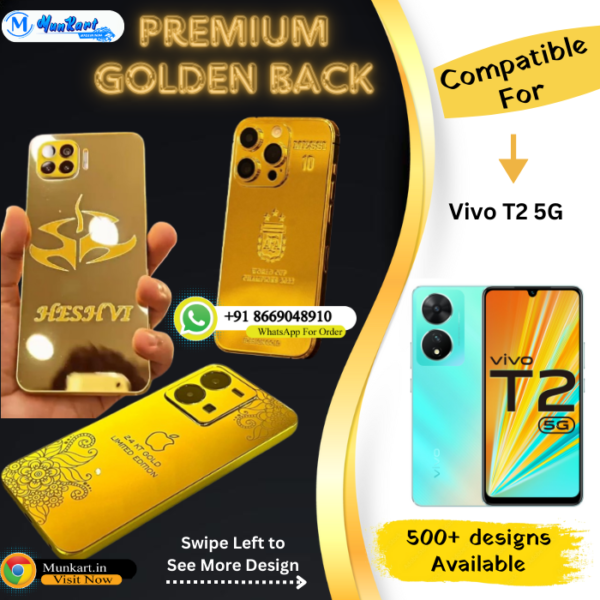 Vivo T2 5G Golden Mobile Back Cover