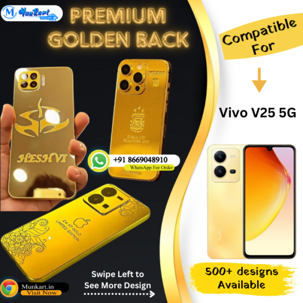 Vivo V25 5G Golden Mobile Back Cover