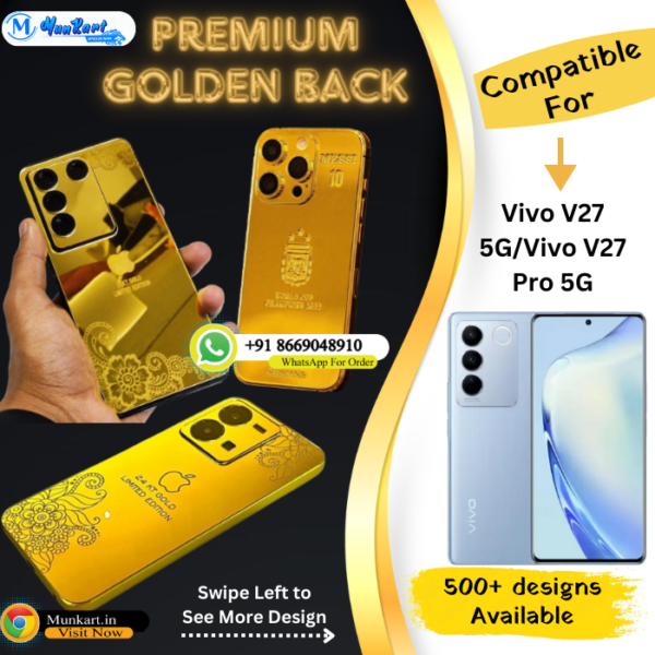 Vivo V27 Pro 5G Golden Mobile Back Cover