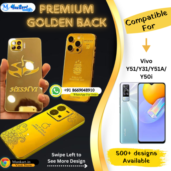 Vivo Y51 Golden Mobile Back Cover