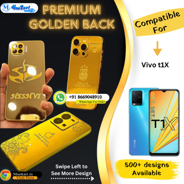Vivo T1X Golden Mobile Back Cover