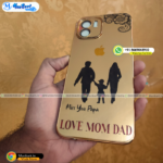 Mom Dad With Kid Luxury Golden Panel