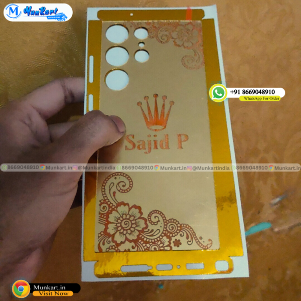 Samsung S23 ultra Customize Name Luxury Golden Panel