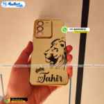 Lion Photo With Customize Name Golden Mobile Back Panel